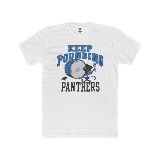 Adult Unisex Cotton Crew Tee with 'Keep Pounding Panthers' – Casual Wear, Gift for Sports Fans, Game Day Shirt, Summer Style, Team Spirit Apparel