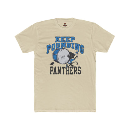 Adult Unisex Cotton Crew Tee with 'Keep Pounding Panthers' – Casual Wear, Gift for Sports Fans, Game Day Shirt, Summer Style, Team Spirit Apparel
