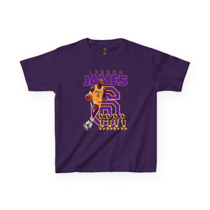 Kids LeBron James Basketball Tee - Youth Heavy Cotton Shirt for Sports Fans