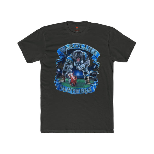 Adult Unisex Cotton Crew Tee with Panther Design, Casual Shirt, Gift for Sports Fans, Graphic Tee, Everyday Wear, Team Apparel