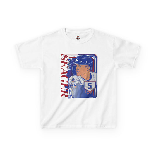 Kids Baseball Seager Graphic Tee, Fun Summer Shirt, Sports Fan Gift, Boys Girls Casual Wear, Birthday Party Outfit, Spring/Summer Style
