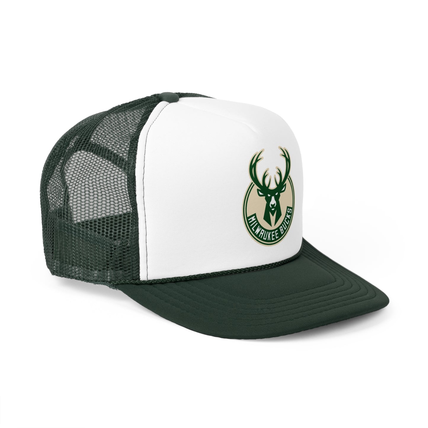 Milwaukee Bucks Trucker Cap - Sports Fan Hat, Adjustable Cap, Gift for Basketball Lovers, Green and White Baseball Cap