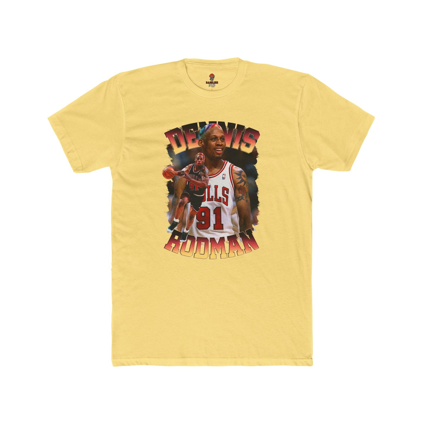 Adult Dennis Rodman Graphic Crew Tee, Vintage Sports Tees, Basketball Fan Gift, Unisex Cotton Shirt, Retro Athletic Wear