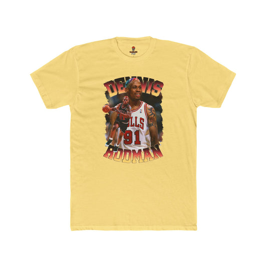Adult Dennis Rodman Graphic Crew Tee, Vintage Sports Tees, Basketball Fan Gift, Unisex Cotton Shirt, Retro Athletic Wear