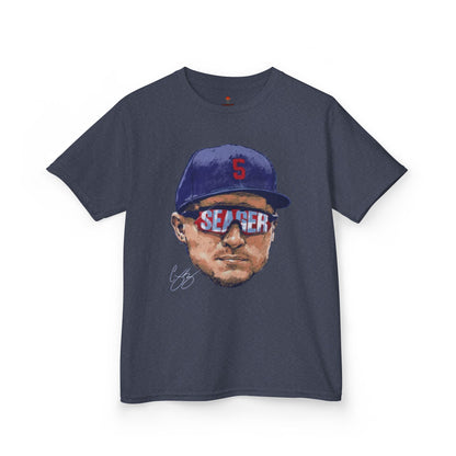Kids Big Head Seager Graphic Tee, Fun Cotton Shirt for Boys and Girls, Casual Wear, Birthday Gift, Kids Sports Gear