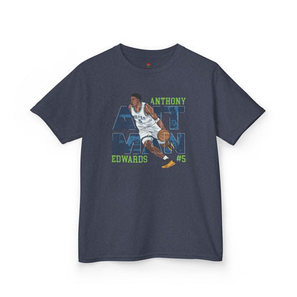 Kids Basketball Fan Tee, Kids Sport Shirt, Anthony Edwards #5 Jersey, Basketball Clothing, Personalized Kids Apparel