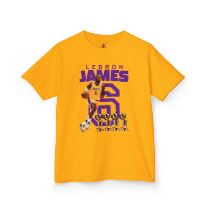 Kids LeBron James Basketball Tee - Youth Heavy Cotton Shirt for Sports Fans