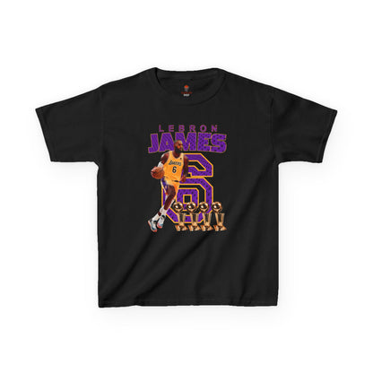 Kids LeBron James Basketball Tee - Youth Heavy Cotton Shirt for Sports Fans