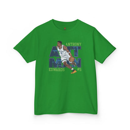 Kids Basketball Fan Tee, Kids Sport Shirt, Anthony Edwards #5 Jersey, Basketball Clothing, Personalized Kids Apparel