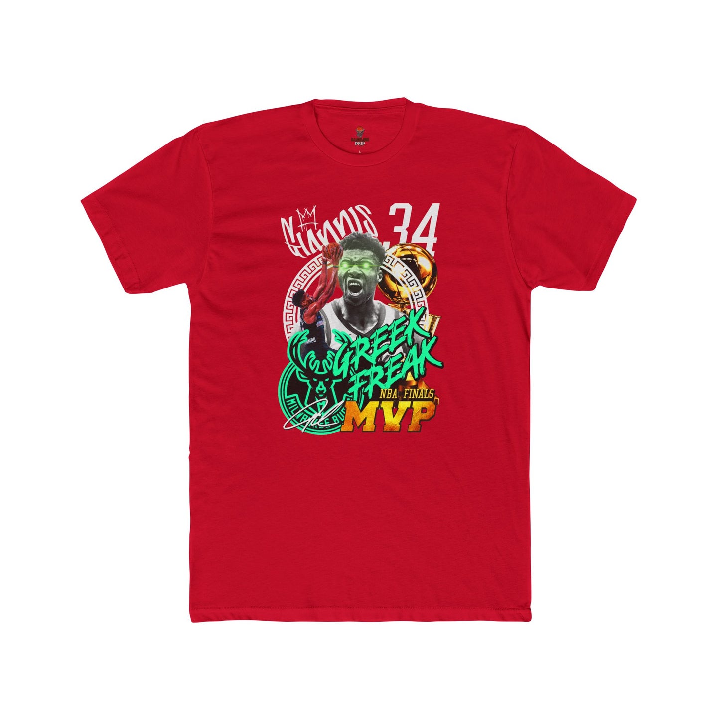 Adult Unisex Cotton Crew Tee - Greek Freak MVP Tee, Basketball Fan Shirt, Gift for Sports Lovers, Unique Graphic Tee