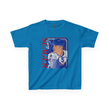Kids Baseball Seager Graphic Tee, Fun Summer Shirt, Sports Fan Gift, Boys Girls Casual Wear, Birthday Party Outfit, Spring/Summer Style
